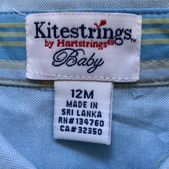 Hartstrings Kitestrings Baby Blue Christmas Buttondown Bodysuit 12 Months Tie - Picture 2 of 12